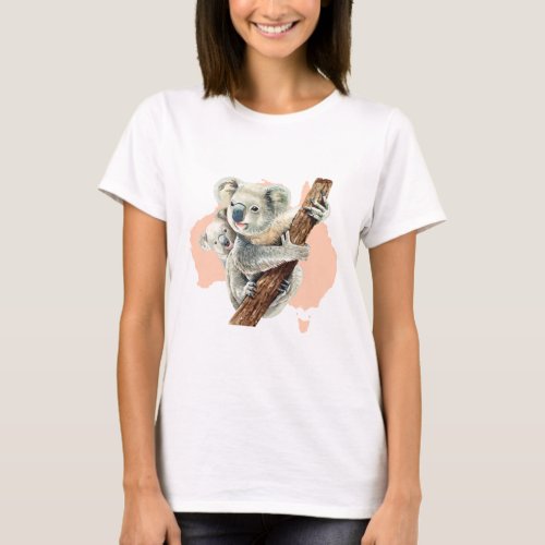 Cute Koala Mom and Baby T_Shirt