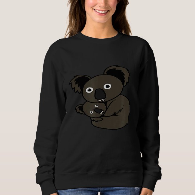 Cute Koala Mom With Cub Animal Sweatshirt (Front)