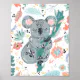 Cute Koala Nursery Art Poster | Zazzle
