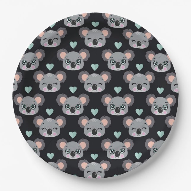 Cute koala paper plates (Front)