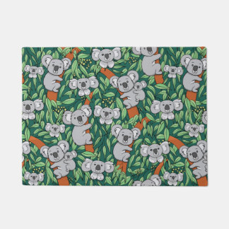 Cute Koala Pattern Hunter Green Doormat