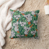 Cute Koala Pattern Hunter Green Throw Pillow (Blanket)