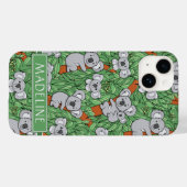 Cute Koala Pattern Personalize Green Case-Mate iPhone Case (Back (Horizontal))
