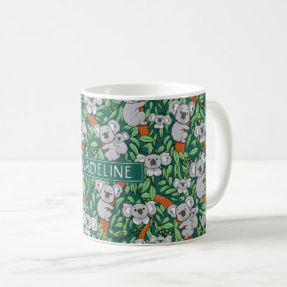 Cute Koala Pattern Personalize Hunter Green Coffee Mug