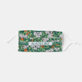 Cute Koala Pattern Personalized Dark Green Adult Cloth Face Mask (Front, Folded)