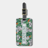 Cute Koala Pattern Personalized Dark Green Luggage Tag (Front Vertical)