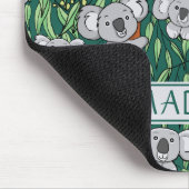Cute Koala Pattern Personalized Dark Green Mouse Pad (Corner)