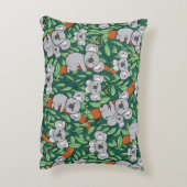 Cute Koala Pattern Personalized Hunter Green Accent Pillow (Back(Vertical))
