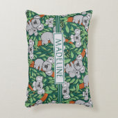Cute Koala Pattern Personalized Hunter Green Accent Pillow (Front(Vertical))