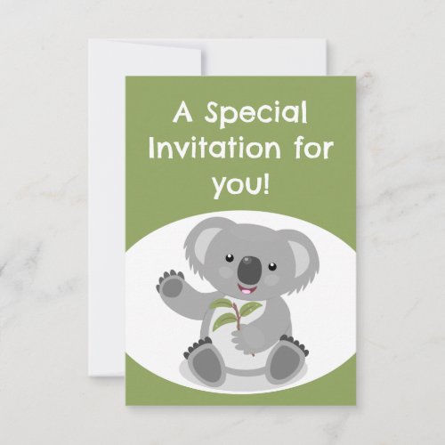 Cute Koala personalized birthday Invitation