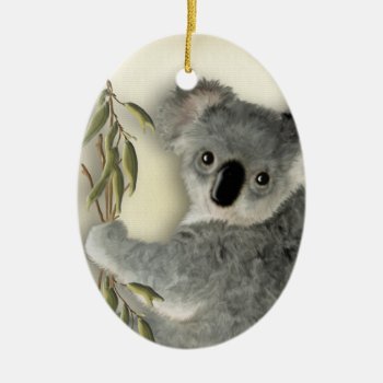Cute Koala Personalized Ceramic Ornament by Specialeetees at Zazzle