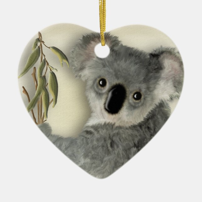 Cute Koala Personalized Ceramic Ornament (Front)