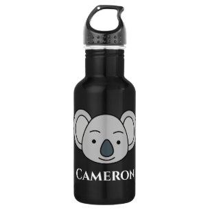 Cute Koala Personalized Custom Name Back To School Stainless Steel Water Bottle