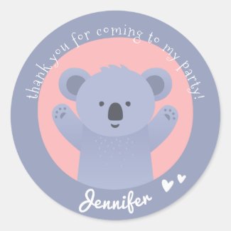 Cute Koala - Personalized Kids Birthday Thank You