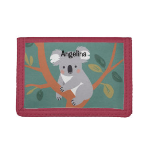 Cute Koala Personalized Kids Trifold Wallet