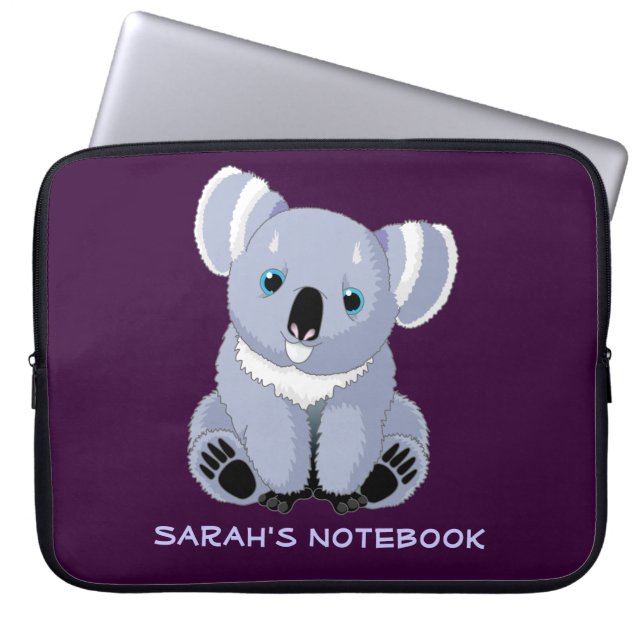Cute Koala Personalized Laptop Sleeve (Front)