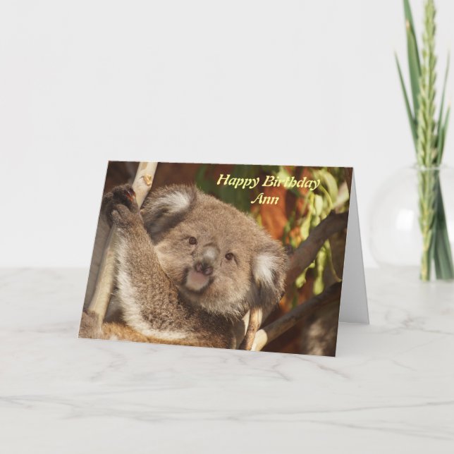 Cute Koala photo  birthday card (Front)