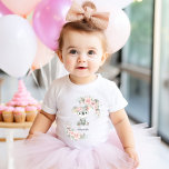 Cute Koala Pink Floral Sage Greenery Birthday Baby T-Shirt<br><div class="desc">Personalize this enchanting koala t-shirt easily and quickly. Simply click the Edit Using Design Tools button to further edit the text, wording, font style, font size, font color, add more text, move or remove some images. Featuring an adorable koala and a pretty pink floral and sage greenery wreath. Matching items...</div>