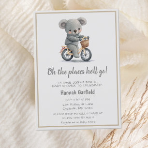 Cute Koala Places He’ll Go Baby Shower Invitation