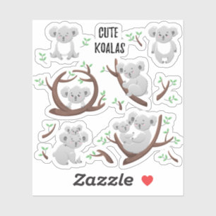 Cute koala playing with lovely boy Australia Sticker