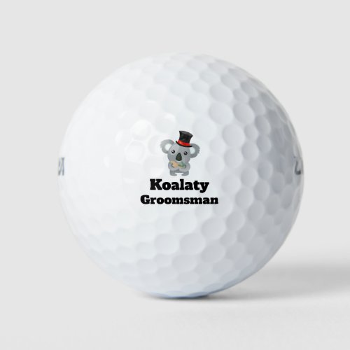 Cute Koala Pun Koalaty Groomsman Golf Balls