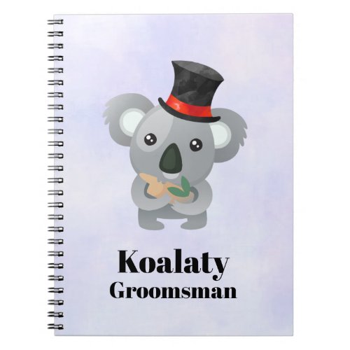 Cute Koala Pun Koalaty Groomsman Notebook