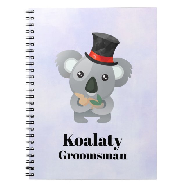 Cute Koala Pun Koalaty Groomsman Notebook (Front)