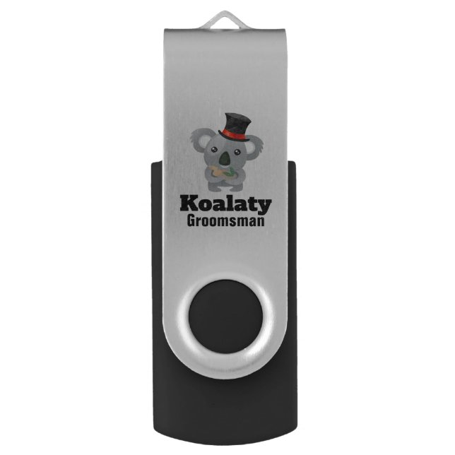 Cute Koala Pun Koalaty Groomsman USB Flash Drive (Front Vertical)