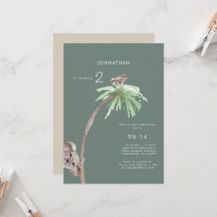 Cute Koala Sage Birthday Party Invitation
