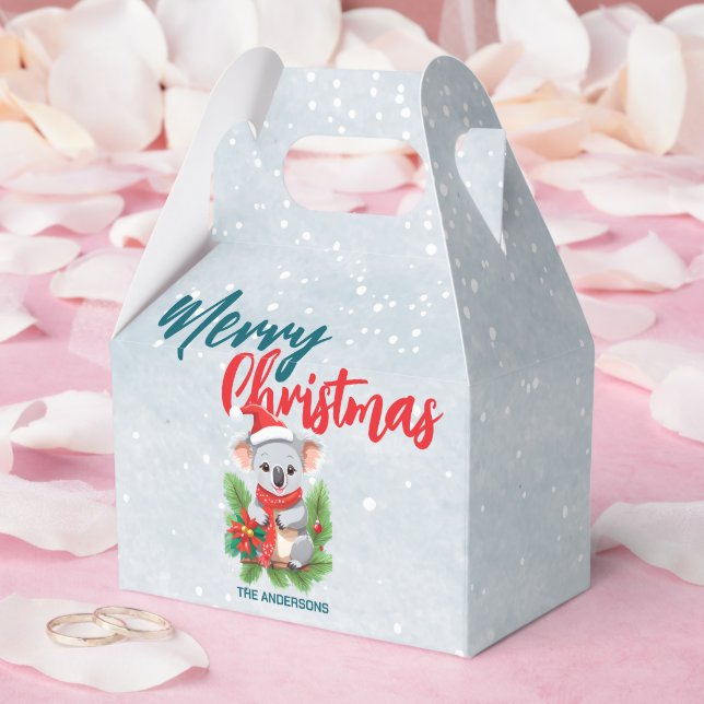Cute Koala Santa Xmas Sweet Merry Christmas Favor Boxes (Wedding)
