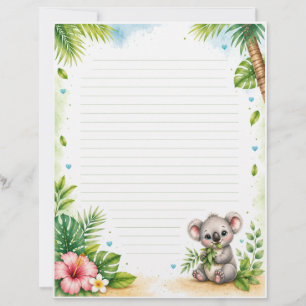 Cute Koala Stationery, Koala Writing Paper