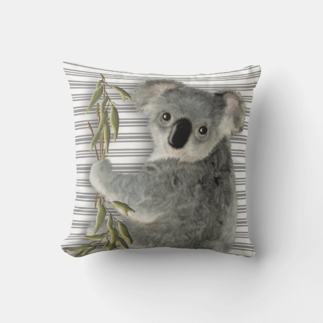 Cute Koala Throw Pillow (Front)