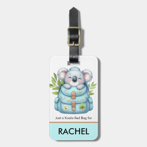 Cute Koala Traveler Personalized Kids Luggage Tag