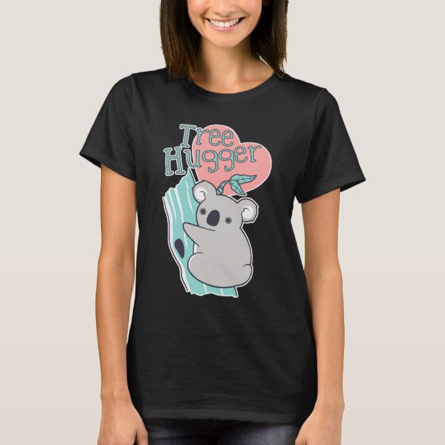 Cute Koala Tree Hugger Bear T-Shirt (Front)