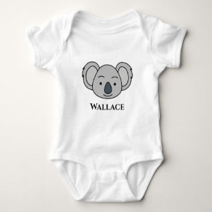 Cute Koala Unique Boy Personalized Custom Name Baby Bodysuit