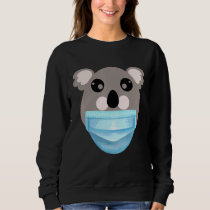 Cute Koala Wearing Face Mask Animal Lover Hallowee Sweatshirt