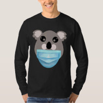 Cute Koala Wearing Face Mask Animal Lover Hallowee T-Shirt