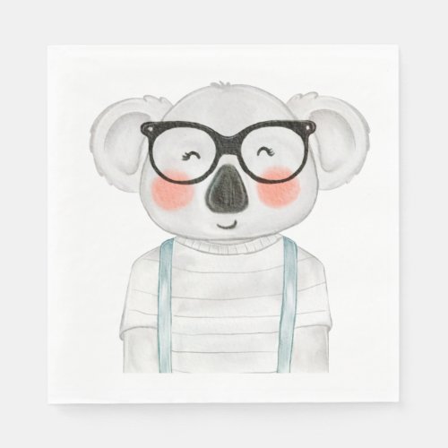 Cute Koala Wearing Glasses Napkins