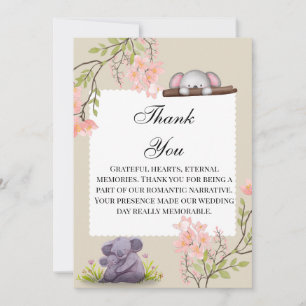 Cute Koala Wedding Thank You Card – Grateful Heart