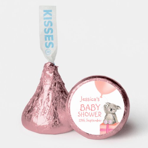 Cute koala with balloon girl baby shower  hersheys kisses