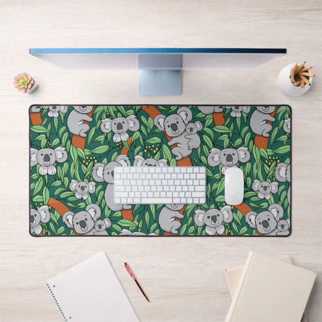 Cute Koalas Green Desk Mat Zazzle