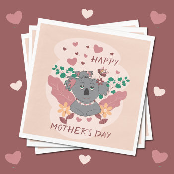 Cute Koalas Mother's Day Paper Napkins by ArianeC at Zazzle