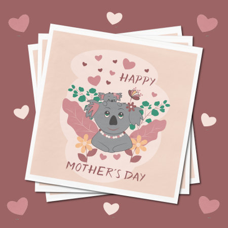 Cute Koalas Mother's Day Paper Napkins