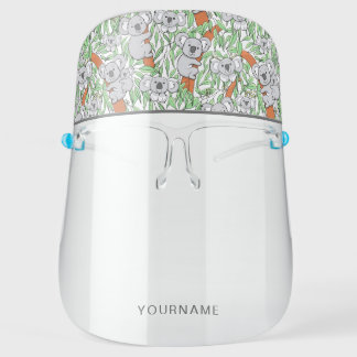 Cute Koalas Pattern Personalize Face Shield