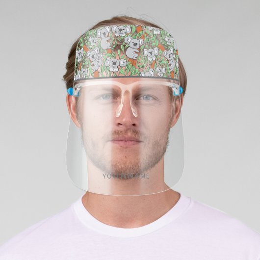 Cute Koalas Pattern Personalize Face Shield (Insitu)