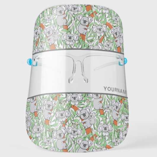 Cute Koalas Personalize Face Shield (Front)