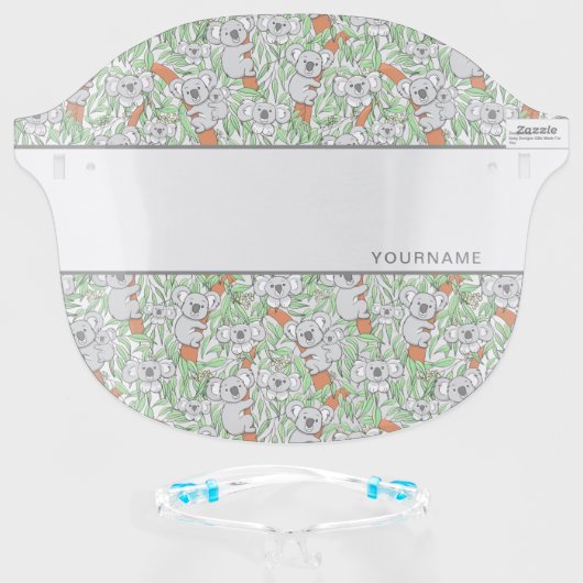 Cute Koalas Personalize Face Shield (Front w/Glasses)