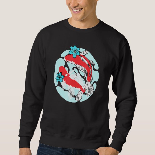 Cute Koi Fish Couple Koi Cute Fish Pond Sweatshirt (Front)