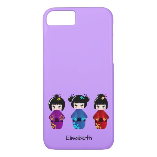 Cute kokeshi dolls cartoon name iPhone 87 case