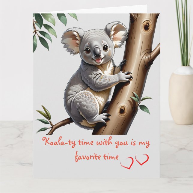 Cute kola-ty kids valentine's day card (Front)